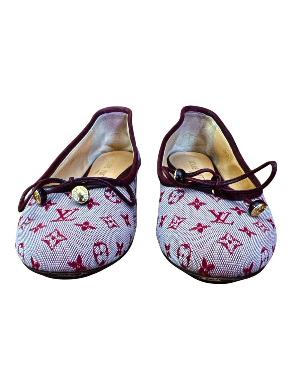 Louis Vuitton Y2K Flat Ballerina Alizee Mini Lin 36 EU Cerise Burgundy Monogram - Picture 7 of 15